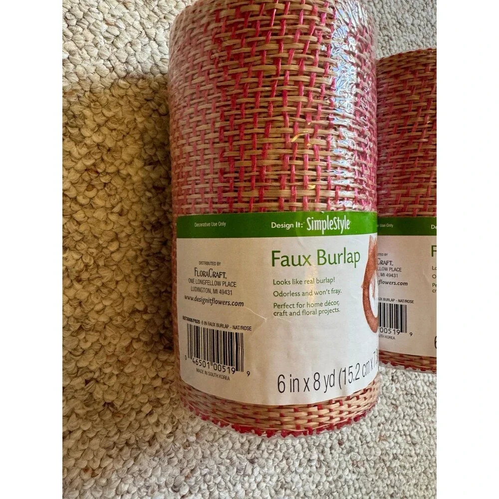 Faux Burlap in Rose